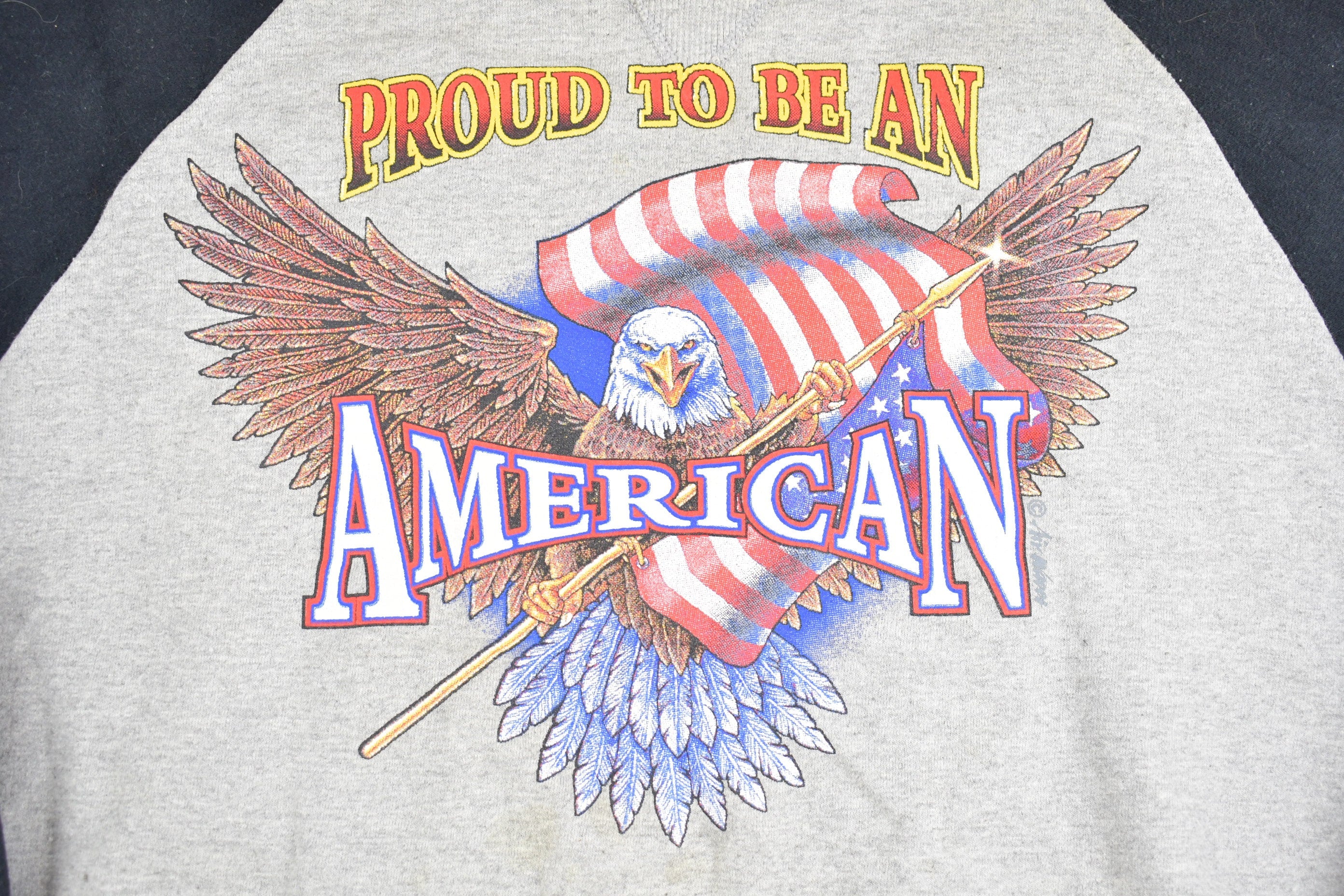 Vintage 1990s Proud To Be An American Champion Crewneck Sweatshirt