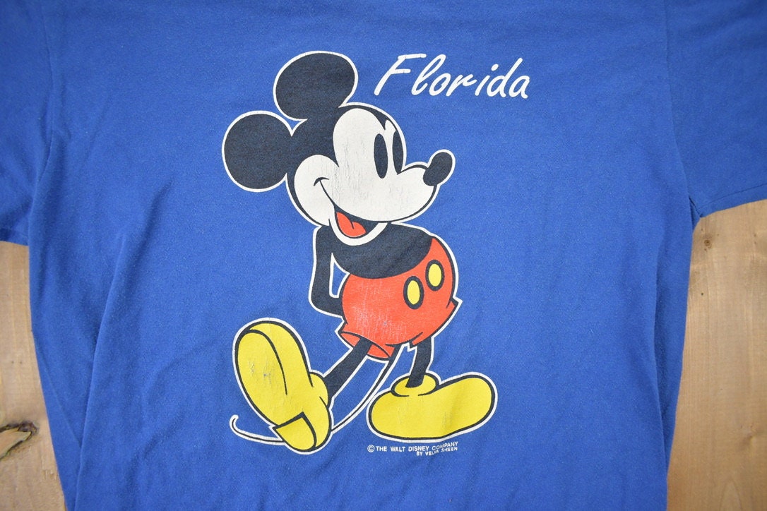 Vintage 1980s Disney World Florida Promo T-Shirt / Velva Sheen / Vintage Mickey Mouse / Made In USA / 80s Disney Tee