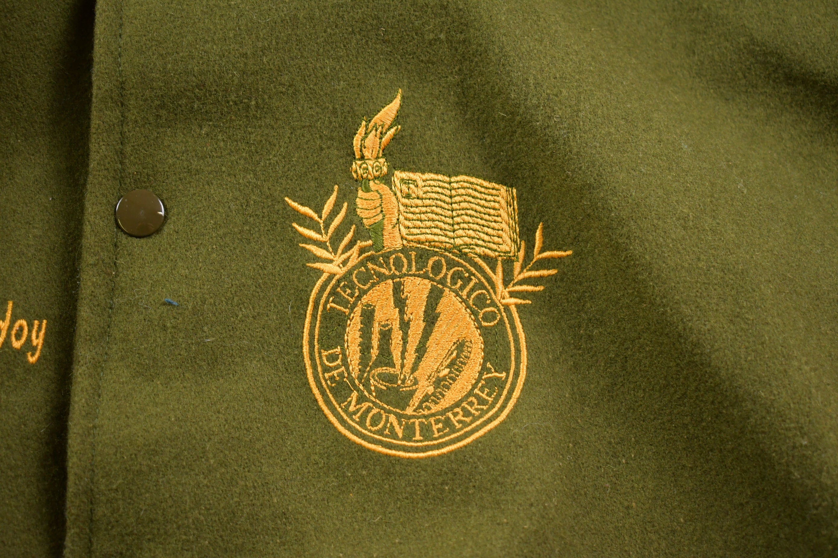 Vintage 1995 Technologico De Monterrey Generacionn 95 Embroidered Suede Letterman Jacket