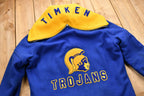 Vintage 1970s Timken Trojans Janet #80 Letterman Zip-Hood Snap Button Jacket