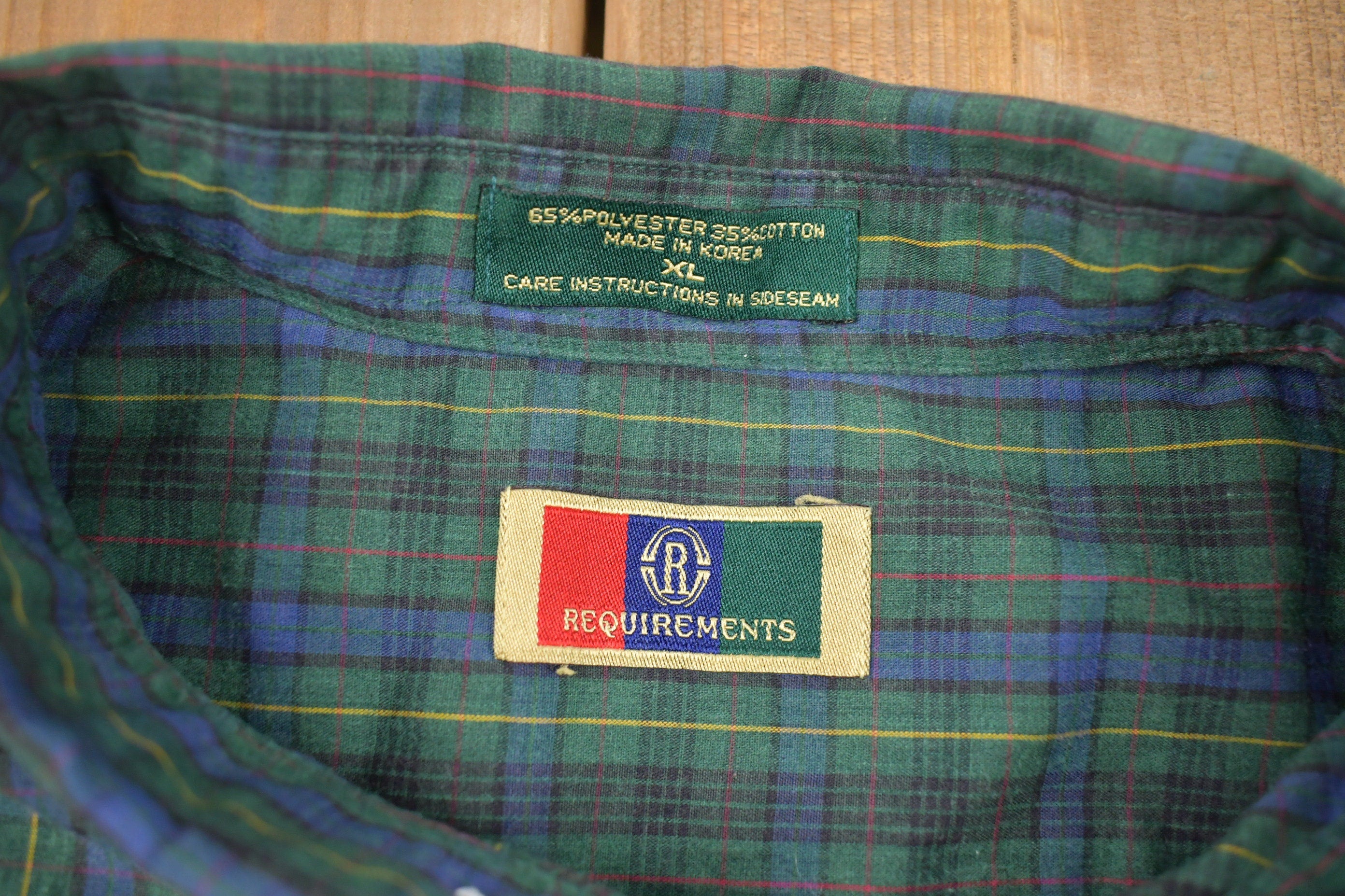 Vintage 1990s Requirements Plaid Button Up Shirt