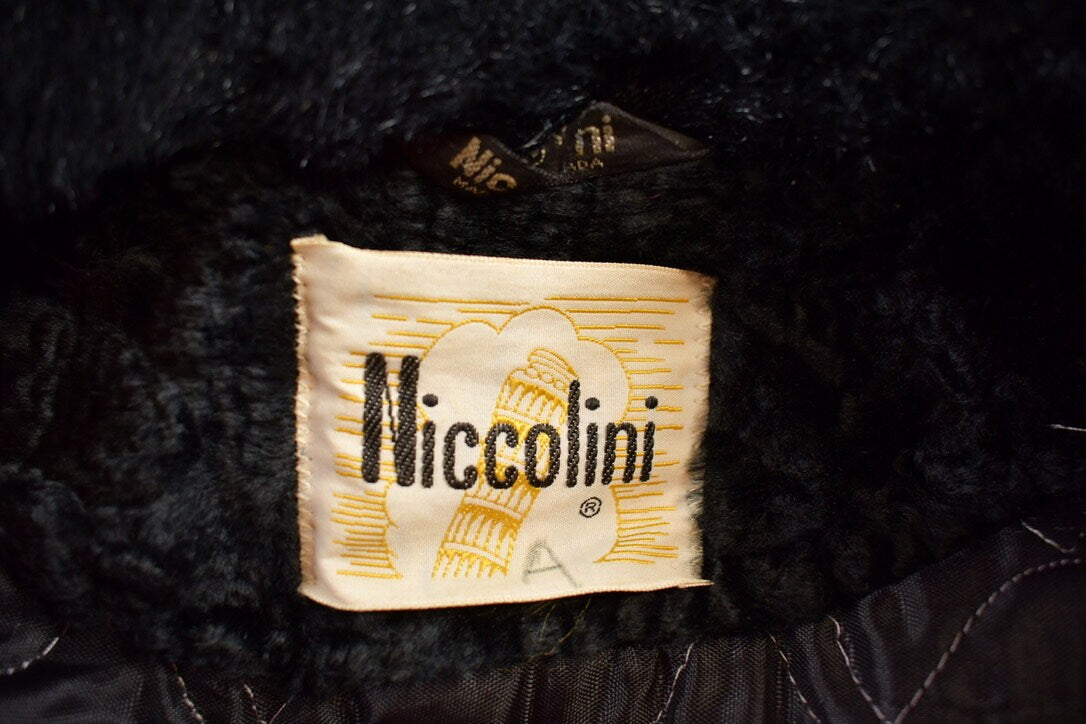 Vintage 1980s Niccolini Black Fur Coat / Winter Outerwear / Streetwear / Full Length / Made In Canada / True Vintage