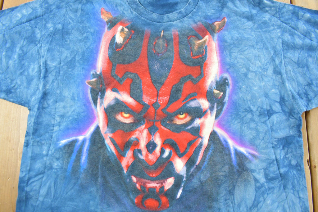 Vintage 1999 Star Wars Darth Maul Sith Lord Liquid Blue All Over Print T-Shirt Men's XL
