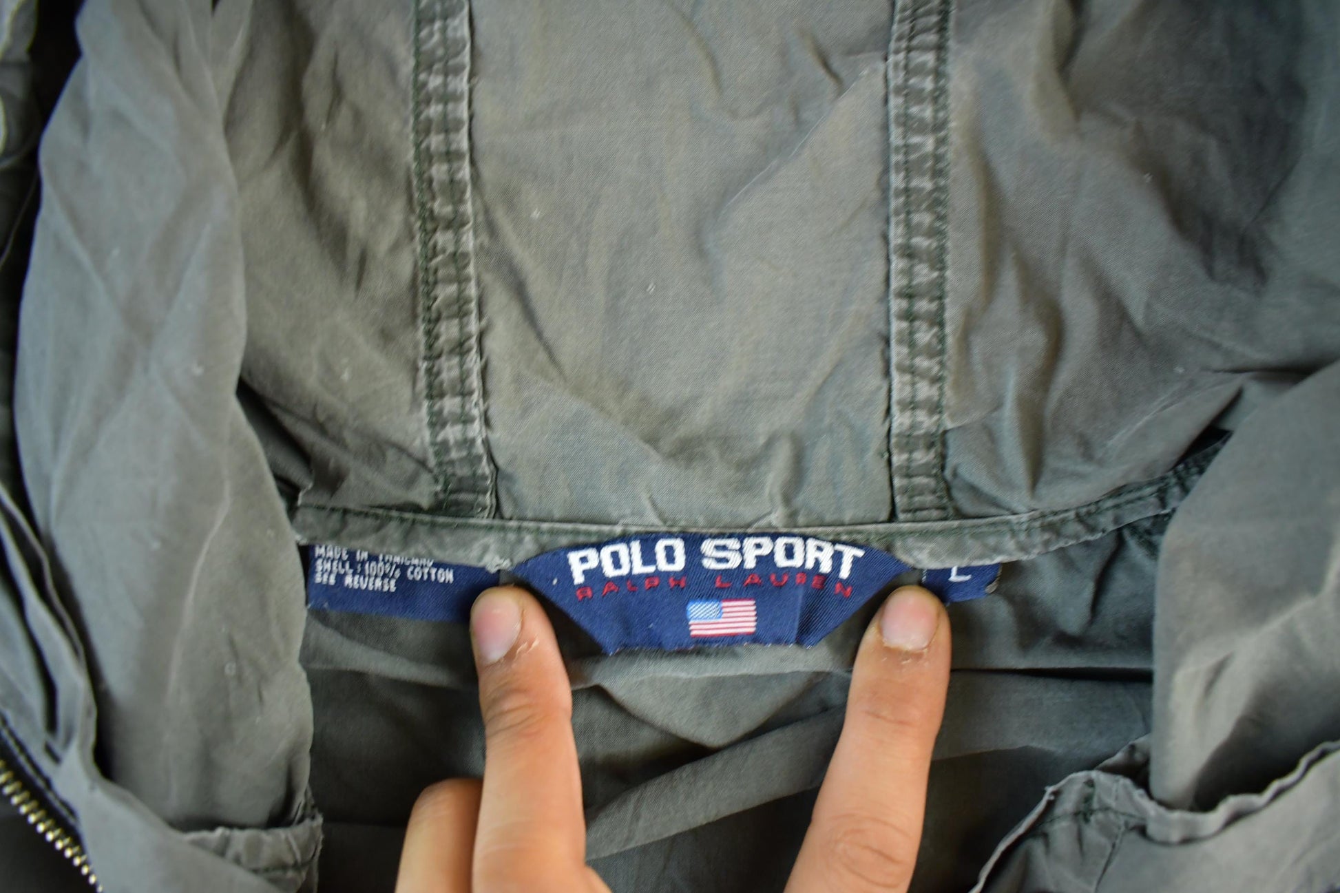 Vintage 1990s Polo Sport Ralph Lauren Hooded Windbreaker Men's Large