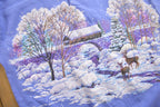 Vintage 1990s Winter Theme All Over Print Henley Sweater