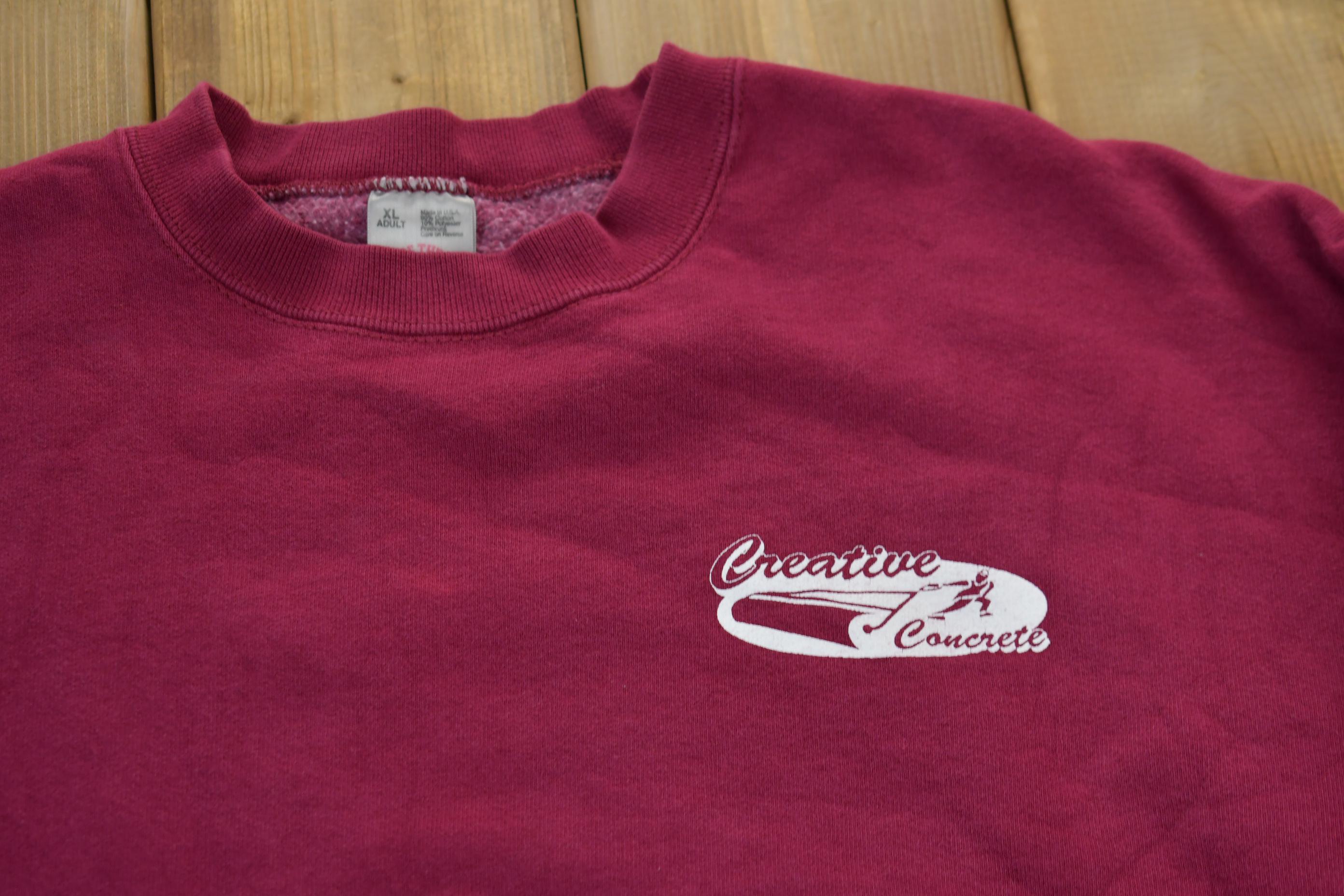 Vintage 1990s Creative Concrete Crewneck Sweatshirt Made In USA