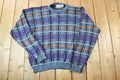 Vintage 1990s Concrete Knit Abstract Pattern Crewneck Sweater