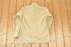 Vintage 1990s Tan Heavy Cotton Button Up Shirt Mens M
