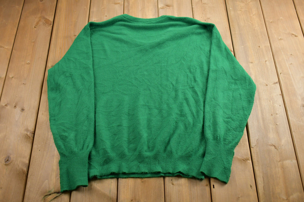 Vintage 1990s Izod Lacoste Knitted Sweater  Vintage 90s V-Neck  Pattern Sweater  Outdoor  Hand Knit  Pullover Sweatshirt