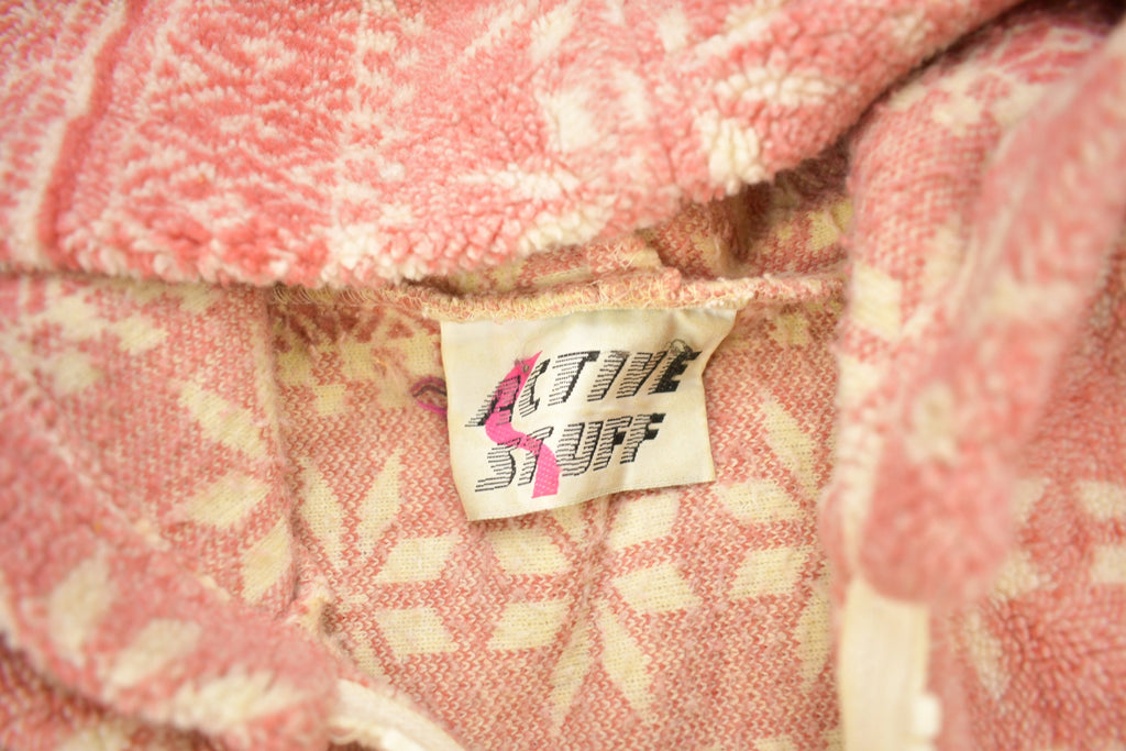 Vintage 1990s Active Stuff All Over Pattern Fleece Sweater