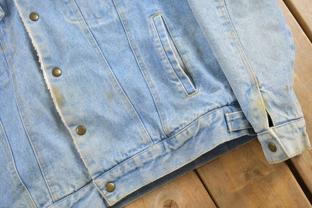 Vintage 1990s Greatland Sportswear Sherpa Denim Jean Jacket /