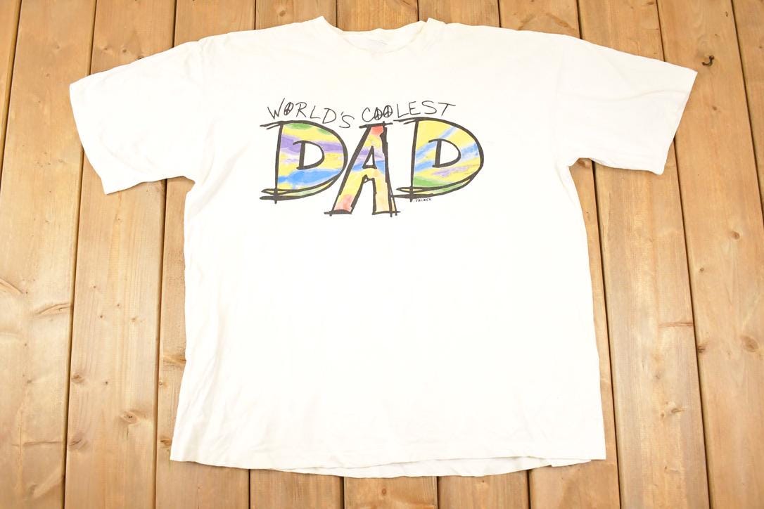 Vintage 1990s Worlds Coolest Dad Souvenir Travel T-Shirt Men's XL