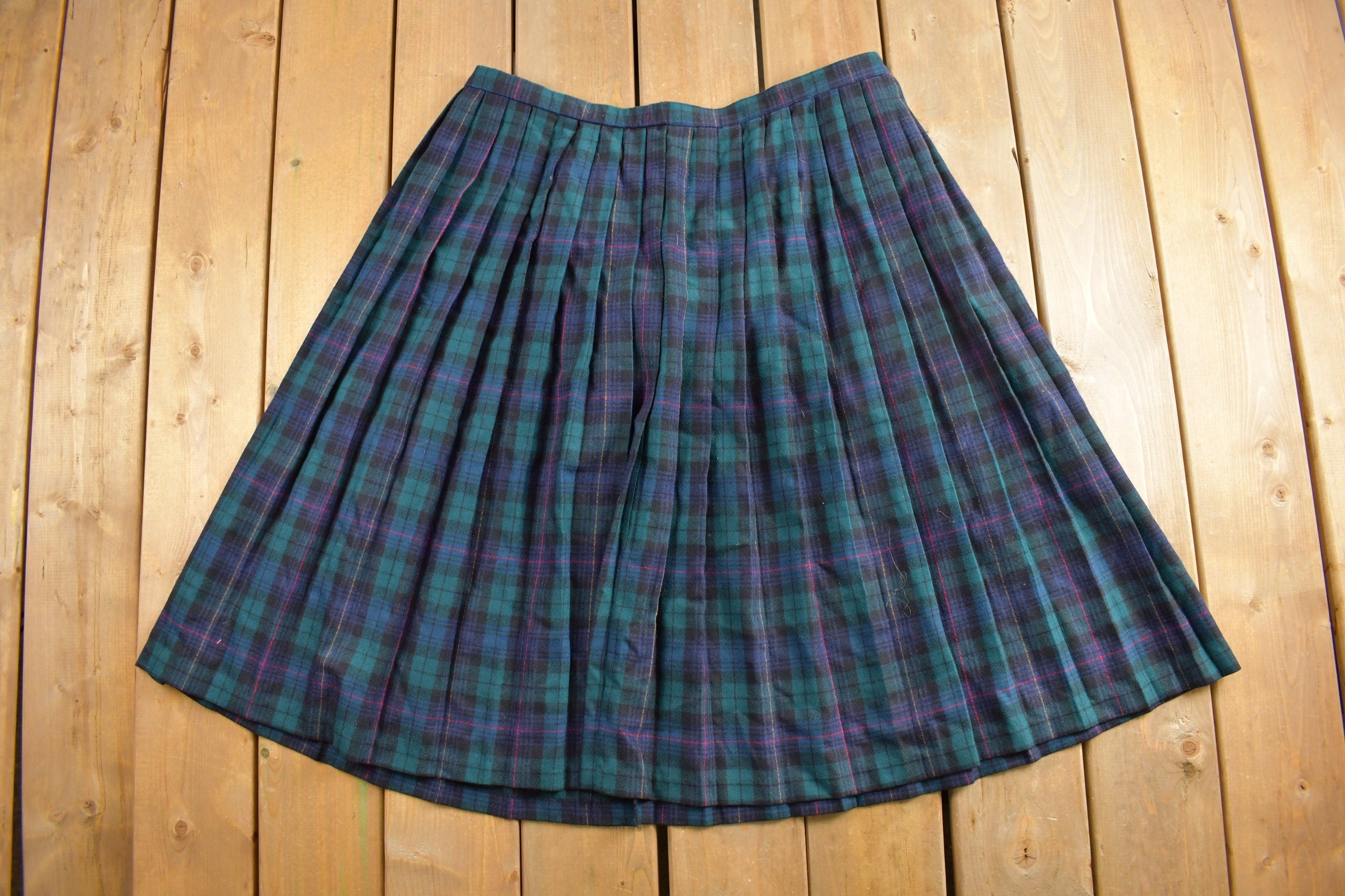 Vintage 1980s Alfred Dunner Tartan Plaid Skirt Size 38 x 29