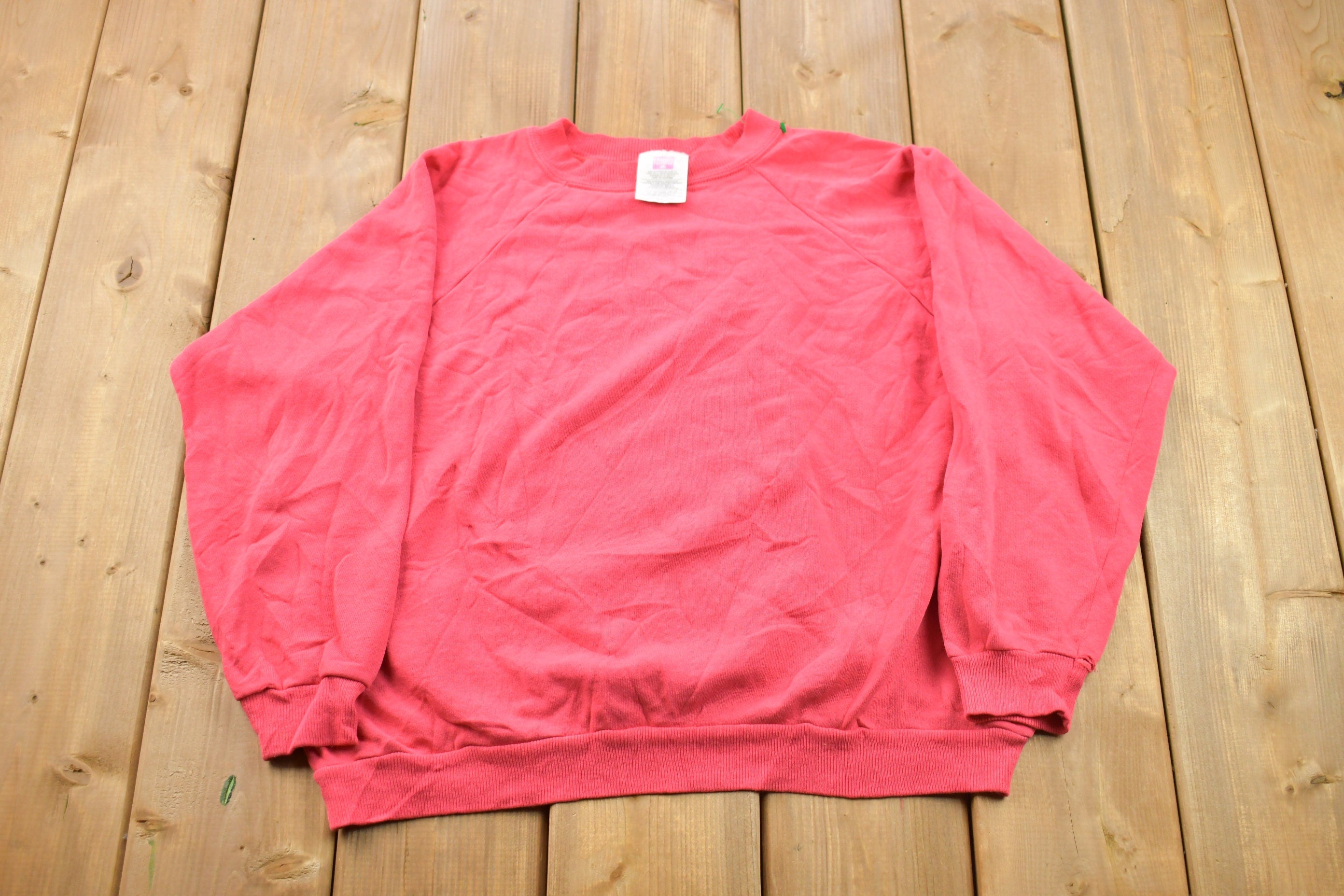 Vintage 1990s Blank Red Crewneck Sweatshirt