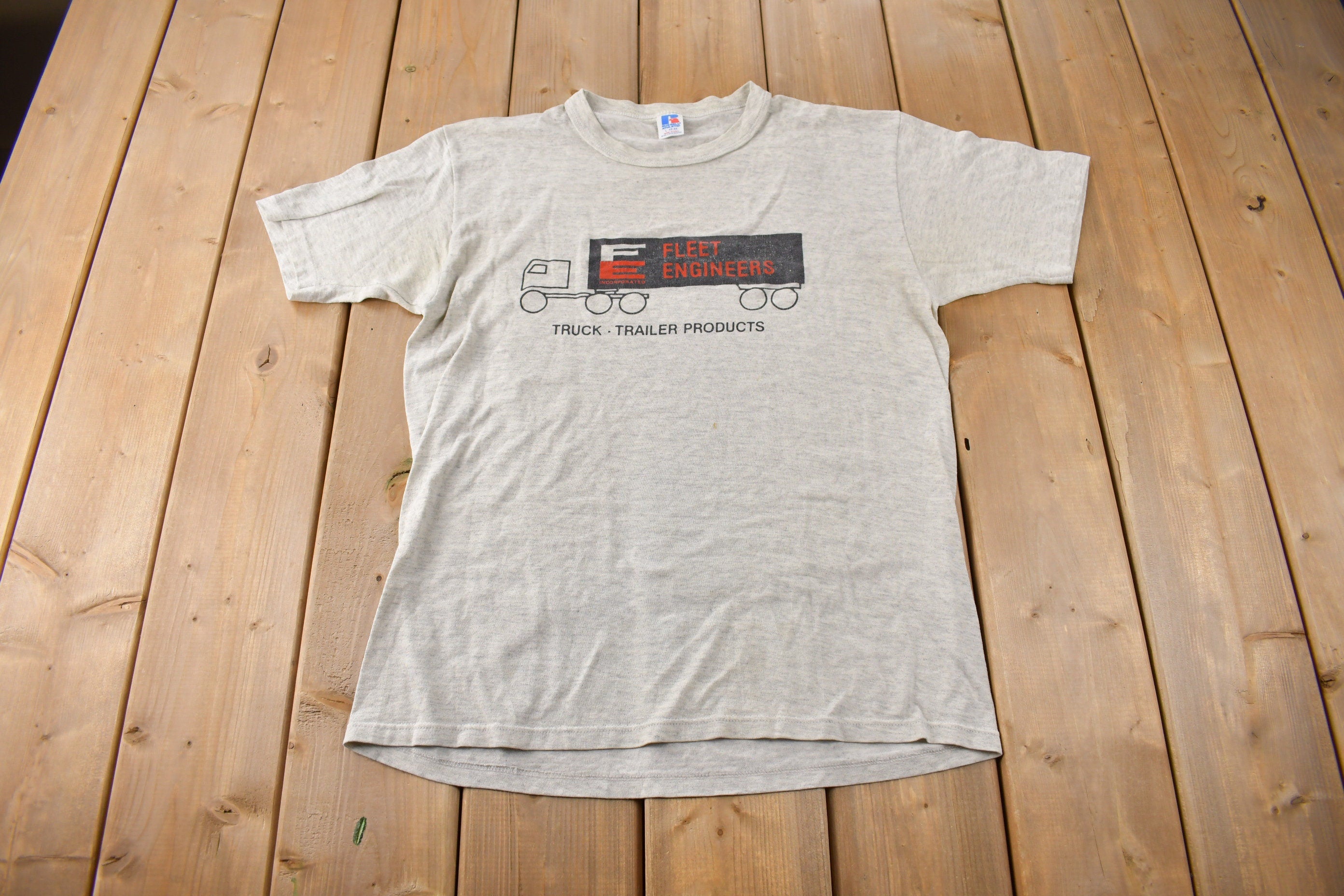 Vintage 1990s Fleet Engineers Truck Trailer Products Single Stitch Graphic T Shirt Made In USA