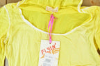 Women Vintage Vigoss Y2K Blank Yellow Hooded T-Shirt
