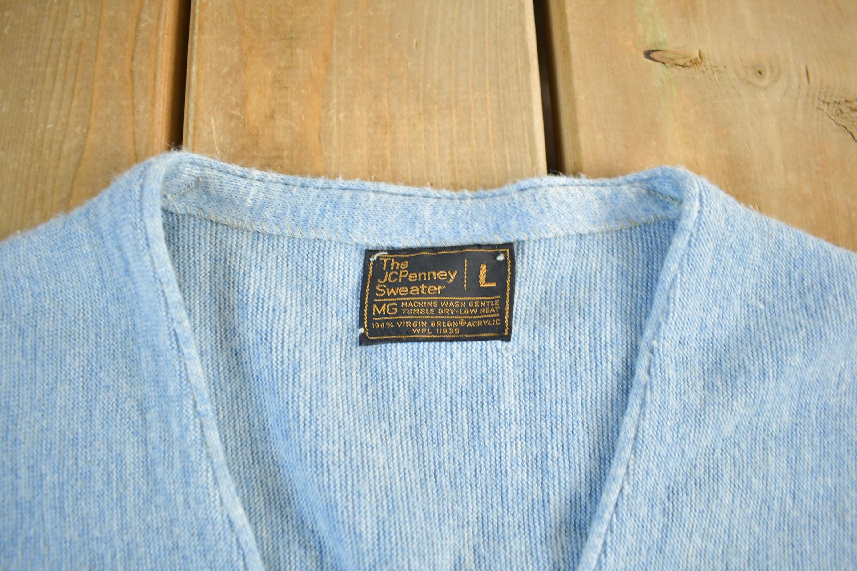 Vintage 1980s JC Penney Knit Cardigan Sweater Men's Large