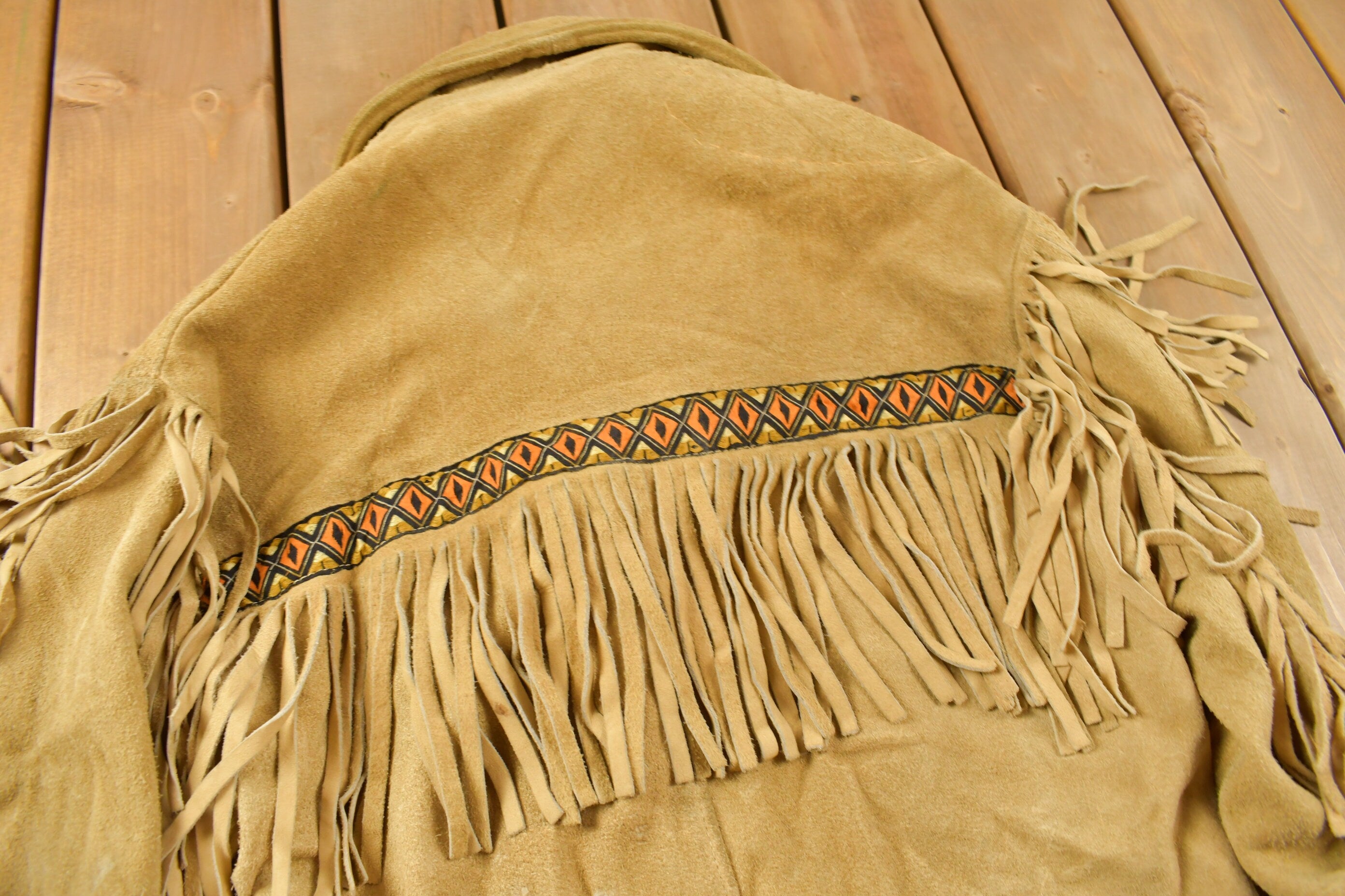 Vintage 1960s Golden Bear Fringe Leather Jacket