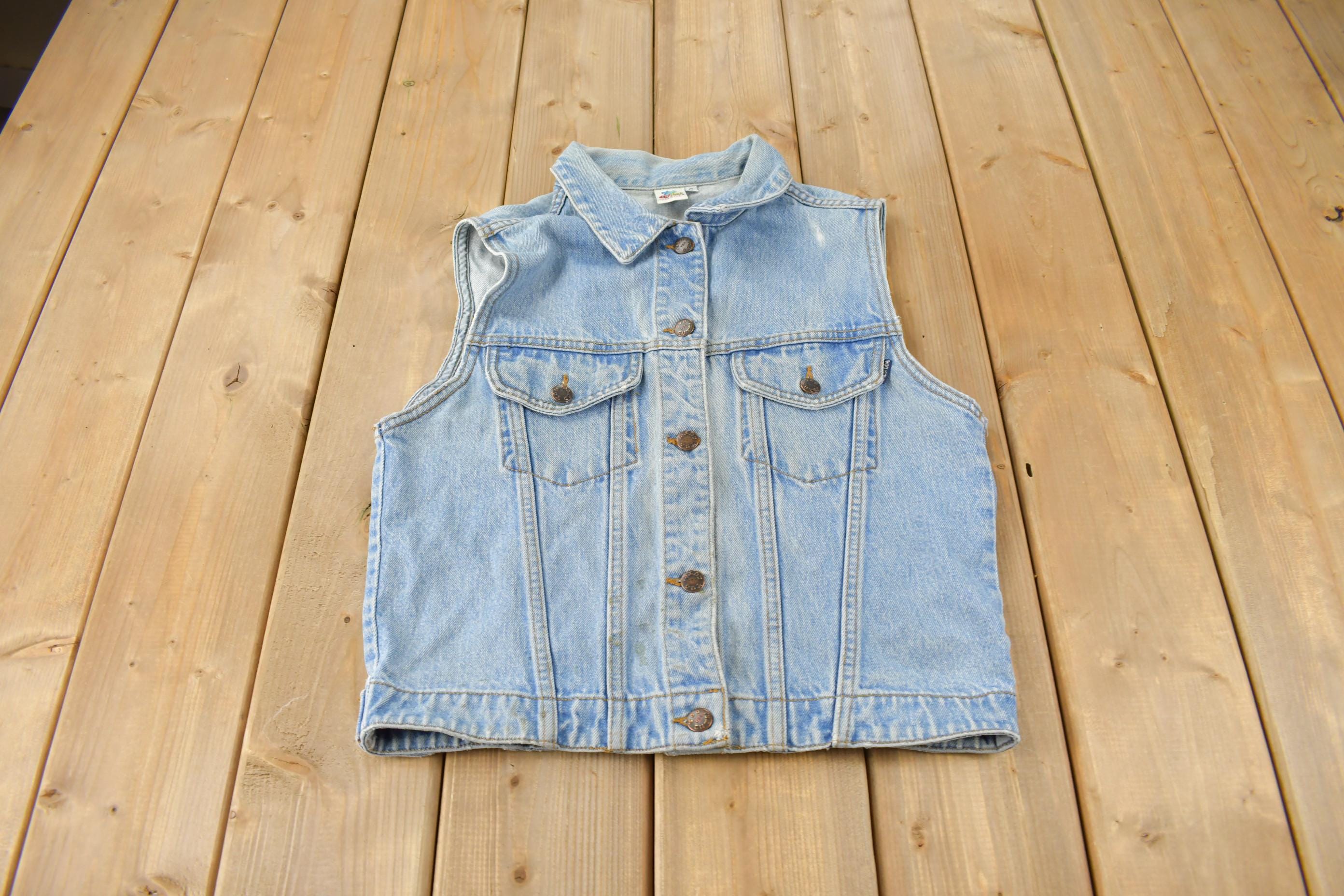 Vintage 1990s Too Cute Universal Studios Cartoon Betty Boop Embroidered Denim Vest