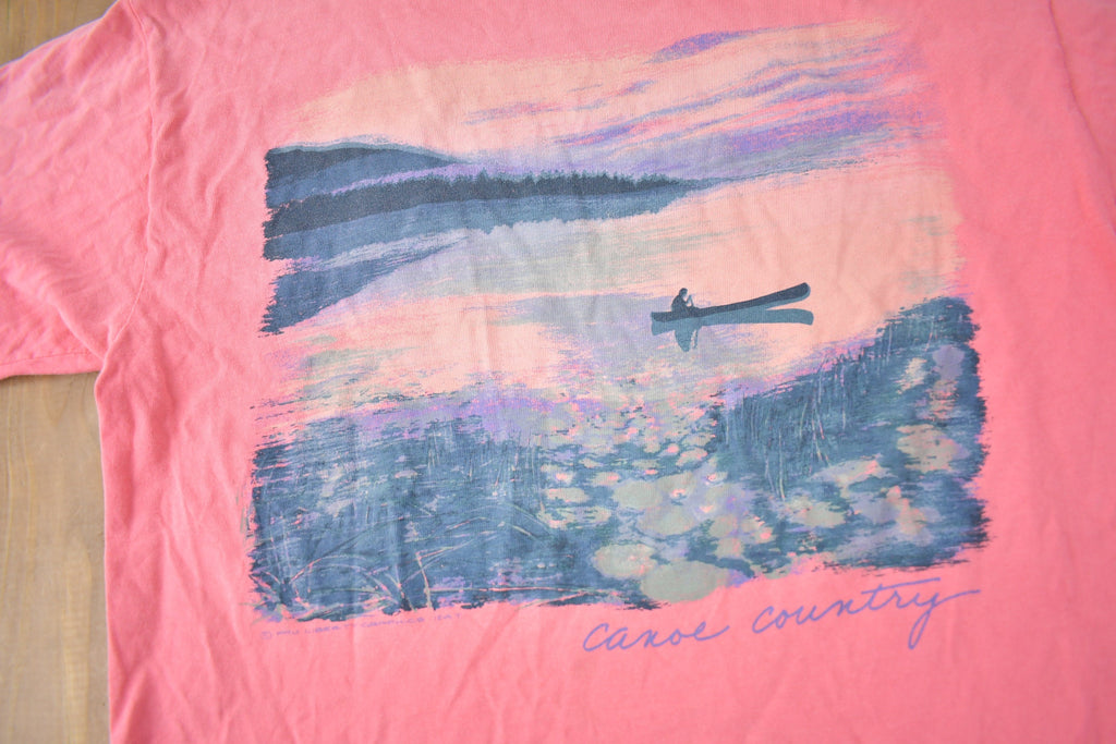 Vintage 1990s Canoe Country Single Stitch Graphic T Shirt Made In USA