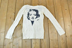 Women Vintage Vigoss Y2K Marilyn Monroe T-Shirt / Vigoss Grunge Skull Print / Contrast Stitch / Internet Famous Clothing / Over Dyed