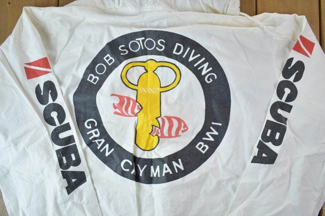 Vintage 1990s Scuba Bob Sotos Diving Gran Cayman BWI Crewneck Sweatshirt