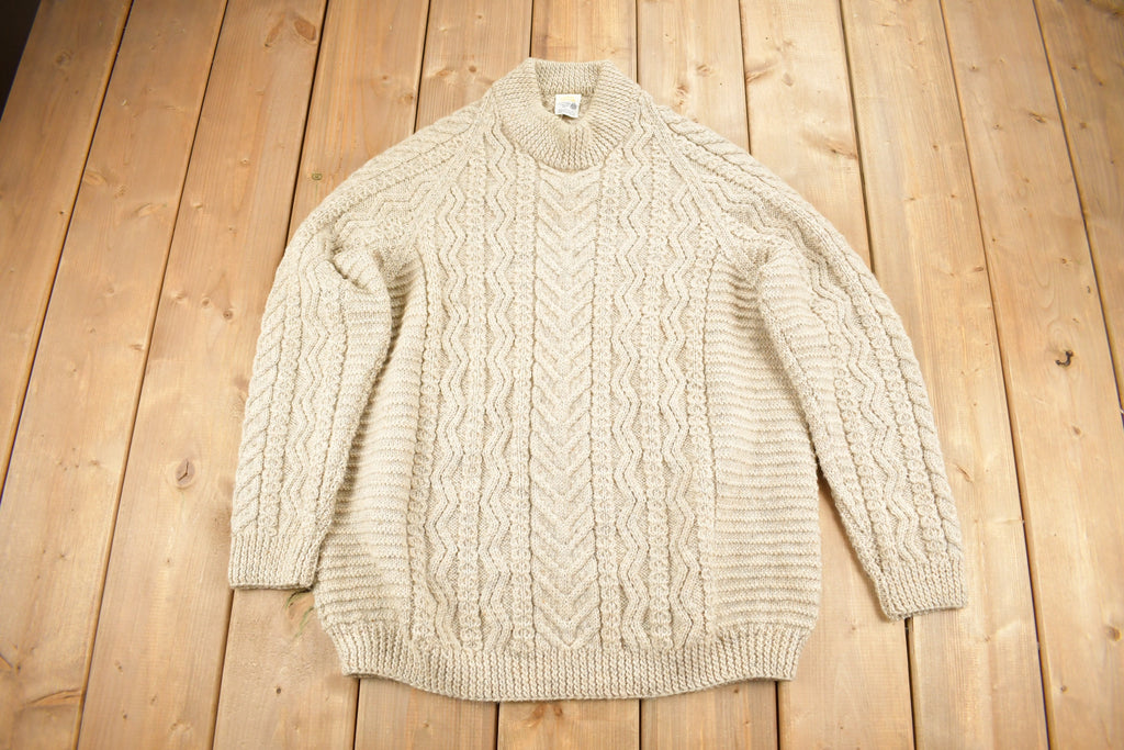 Vintage 1990s Simpkin's Sweaters Cable Knit Mockneck Sweater