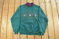Vintage 1990s Floral Turtleneck Graphic Crewneck Sweatshirt Womens Large