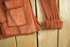 Vintage 1970s Exclusive Imports Cowhide Knit Leather Jacket Women's S-M