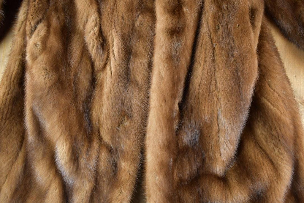 Vintage 1970s Full Length Chestnut Mink Fur Coat Made In USA