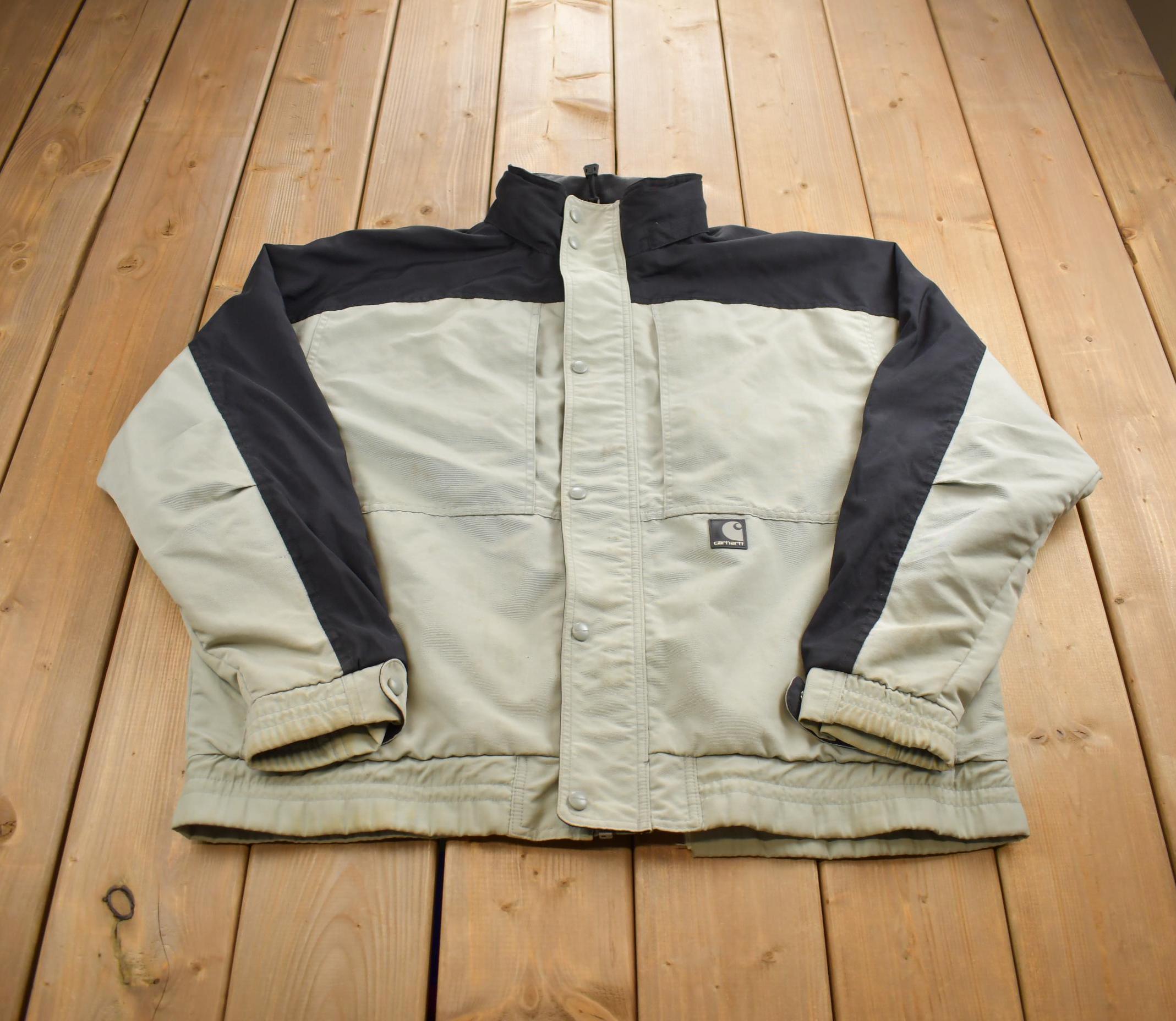 Vintage 1990s Carhartt Mesh Lined Windbreaker Distressed Jacket Made In USA