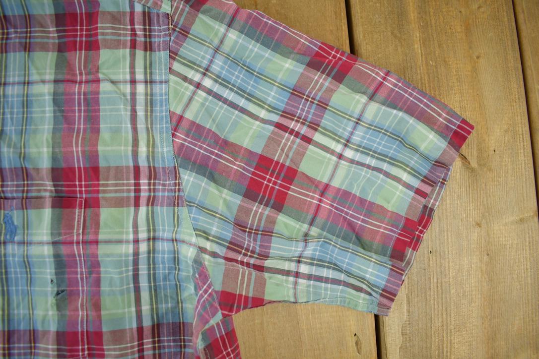 Vintage 1990s Ralph Lauren Checkered Short Sleeve Button Up Shirt
