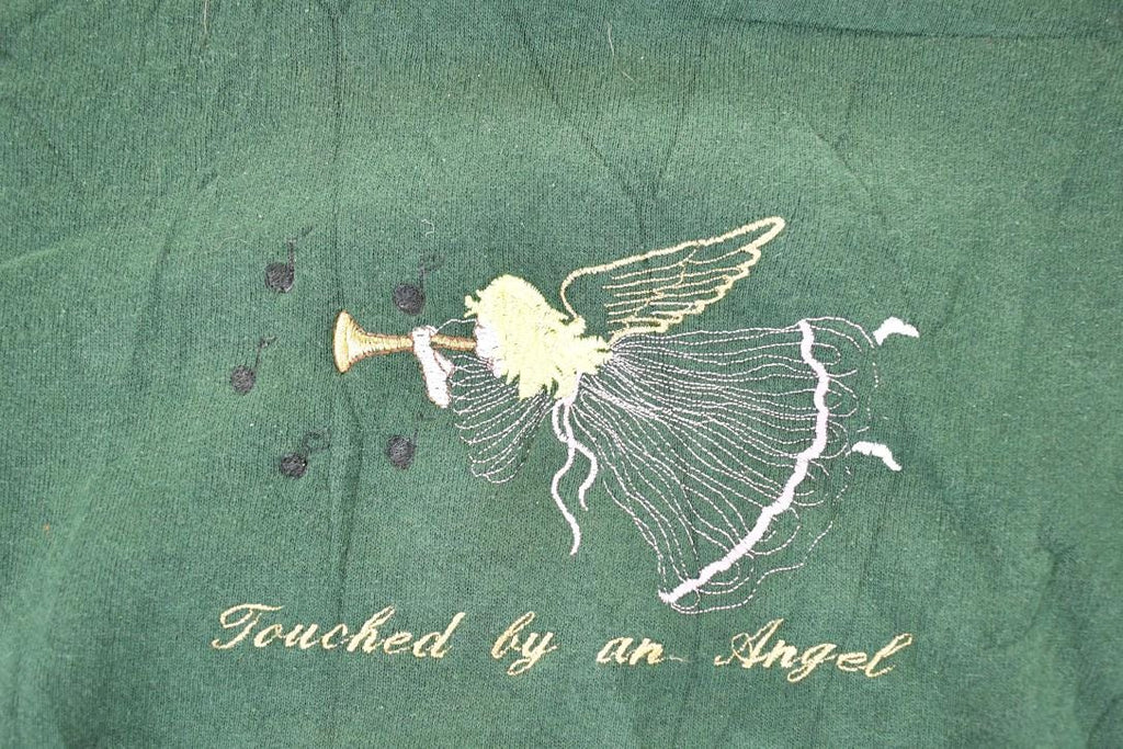 Vintage 1990s Touched By An Angel Cute Christmas Crewneck Sweatshirt Men's XL