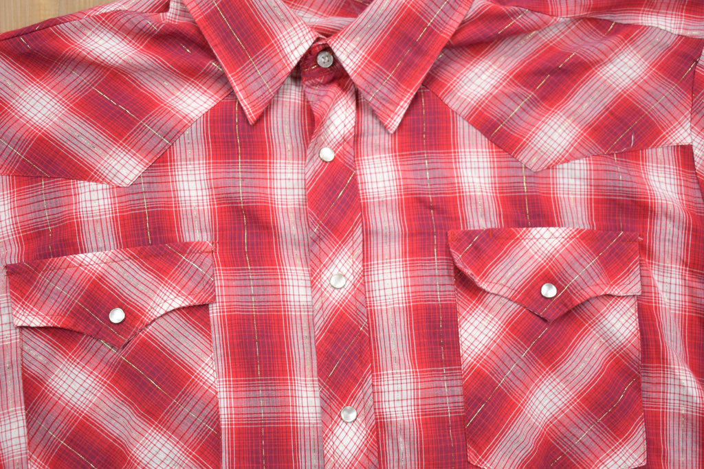 Vintage 1990s GS Sport Western Plaid Button Up Shirt