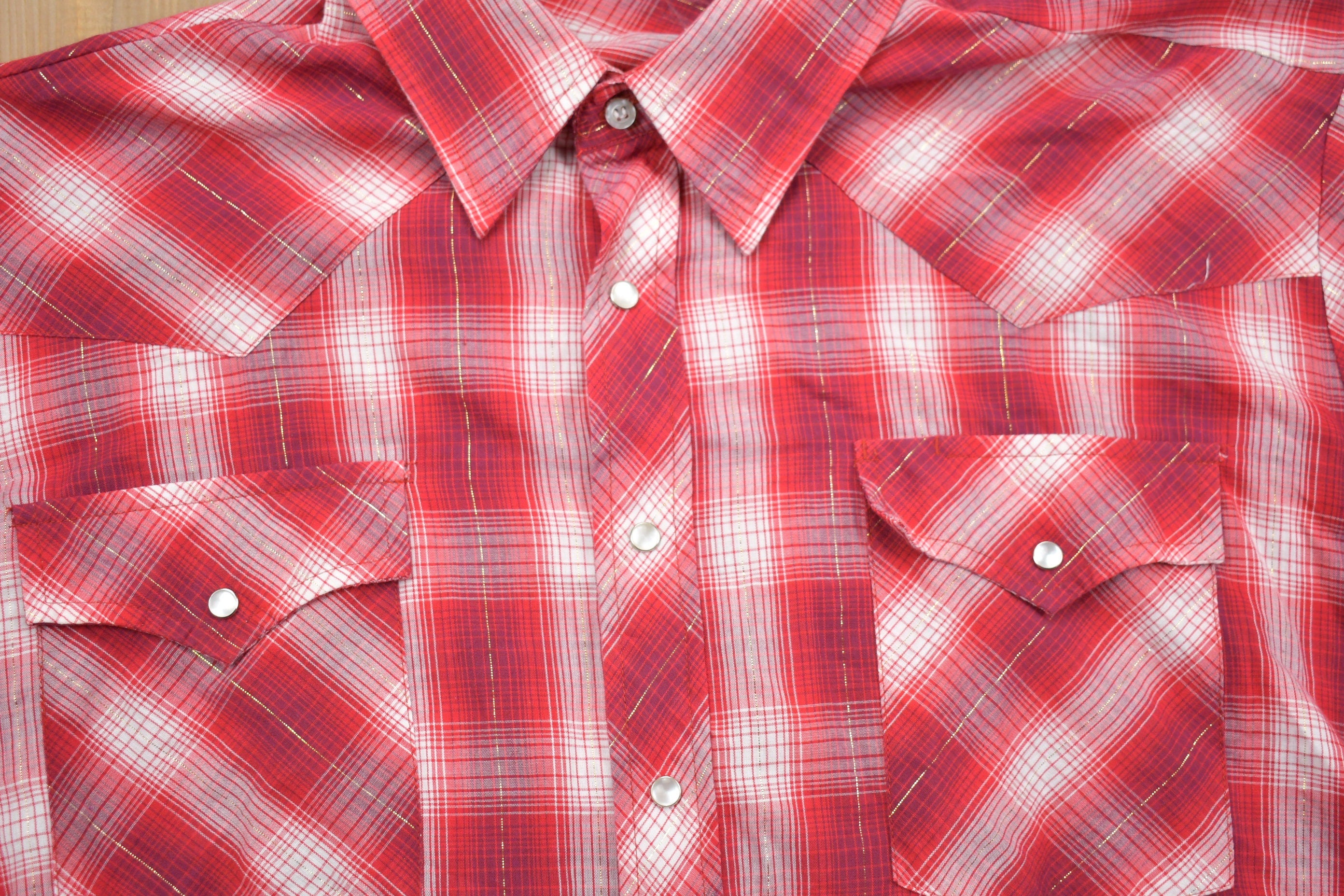 Vintage 1990s GS Sport Western Plaid Button Up Shirt