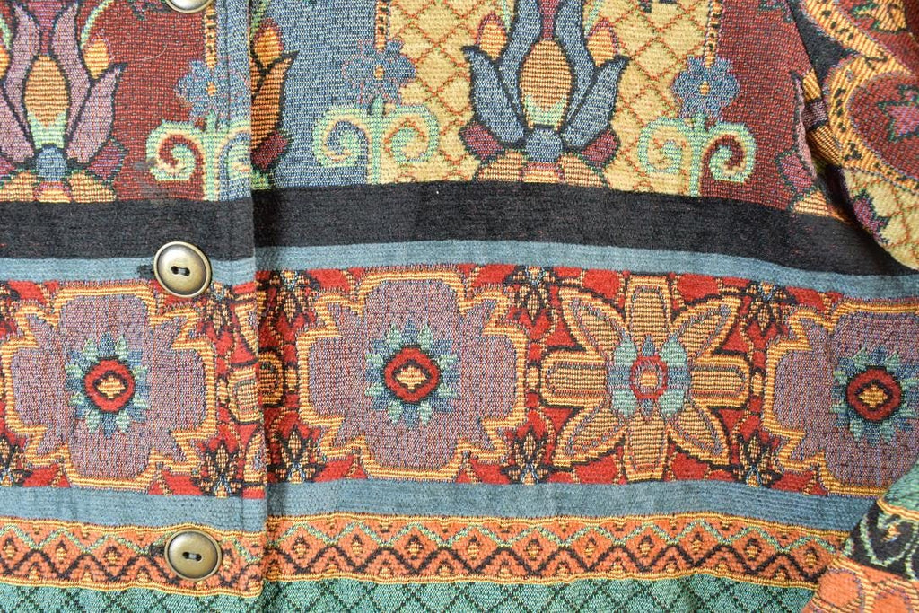 Vintage 1990s Studio Works Petite Abstract Knit Light Jacket