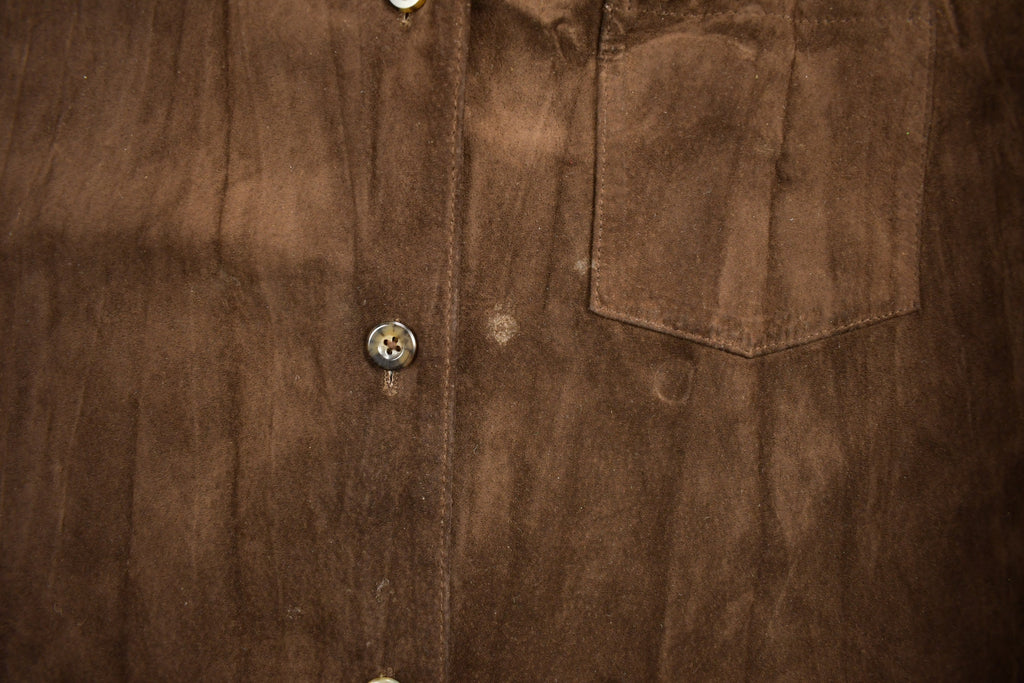 Vintage 1980s Lord and Taylor 100% Leather Button Up Shirt