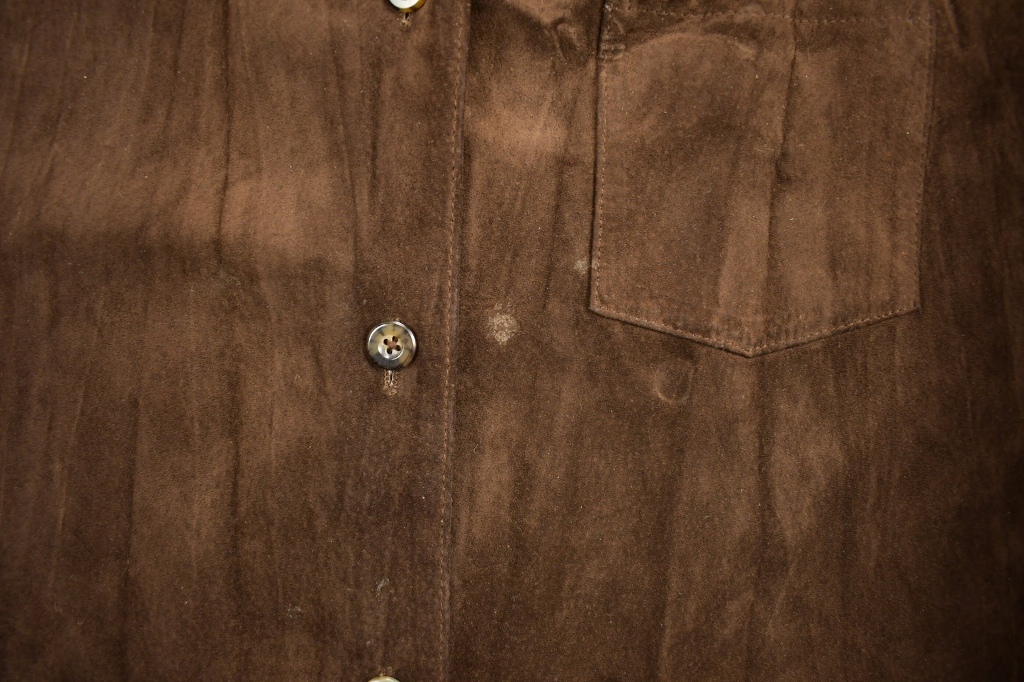 Vintage 1980s Lord and Taylor 100% Leather Button Up Shirt / 1980s Button Up / Vintage Leather / Distressed Button Up / Suede Coat