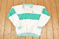 Vintage 1990s Izod Lacoste Colour Block Collared Crewneck Sweatshirt Men's L
