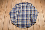 Vintage 1990s Sears Plaid Button Up Shirt