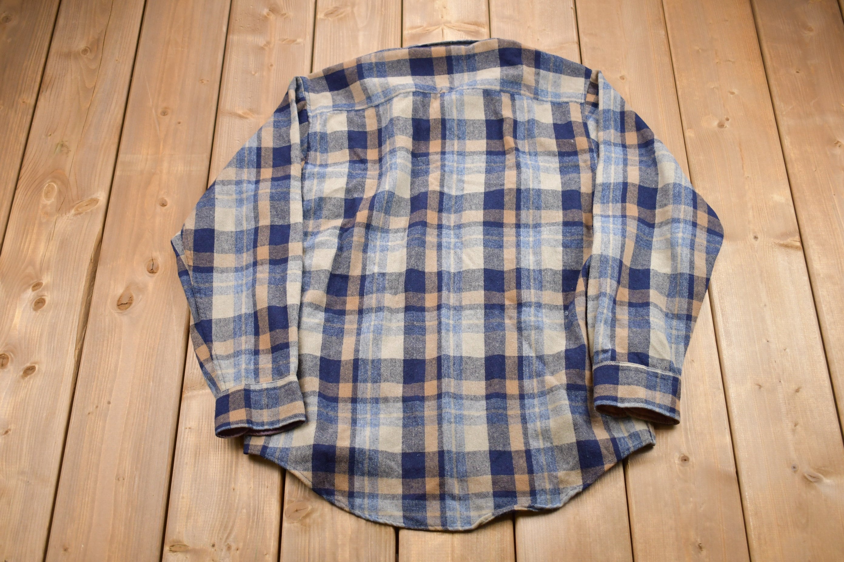 Vintage 1990s Sears Plaid Button Up Shirt