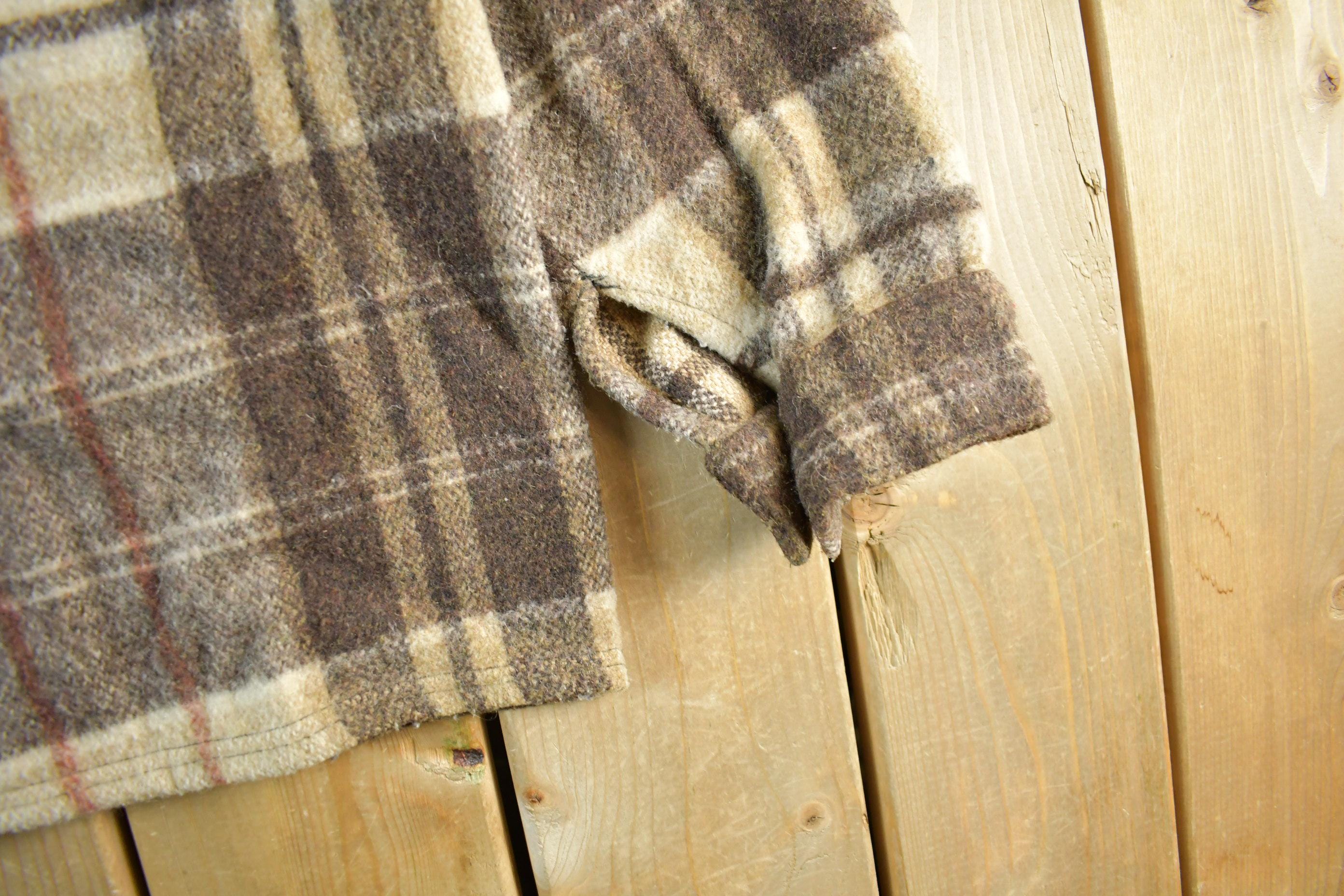 Vintage 1970s Wool Flannel Shirt Jacket Men's S-M