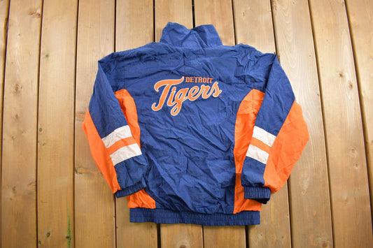 Vintage 1980s Detroit Tigers MLB Windbreaker Jacket / Zip Up / Athleisure / Stadium Apparel / Embroidered / Patchwork / Streetwearz