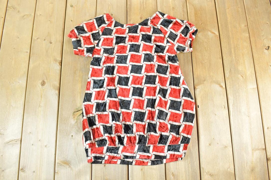Women Vintage Vigoss Y2K Checker Pattern T-Shirt