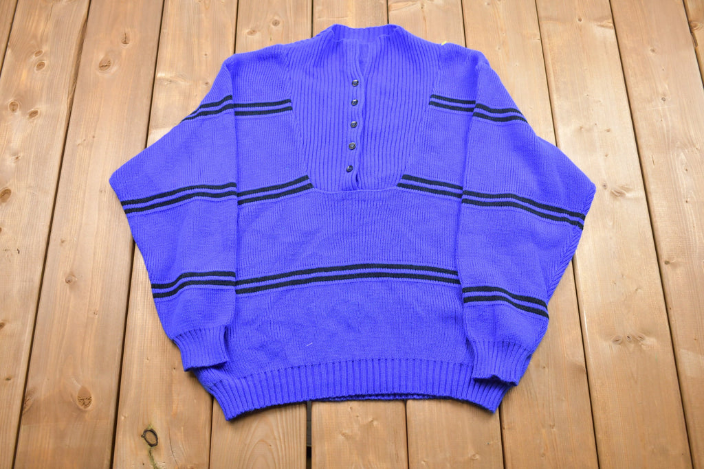 Vintage American Line Quarter Zip Knitted Sweater
