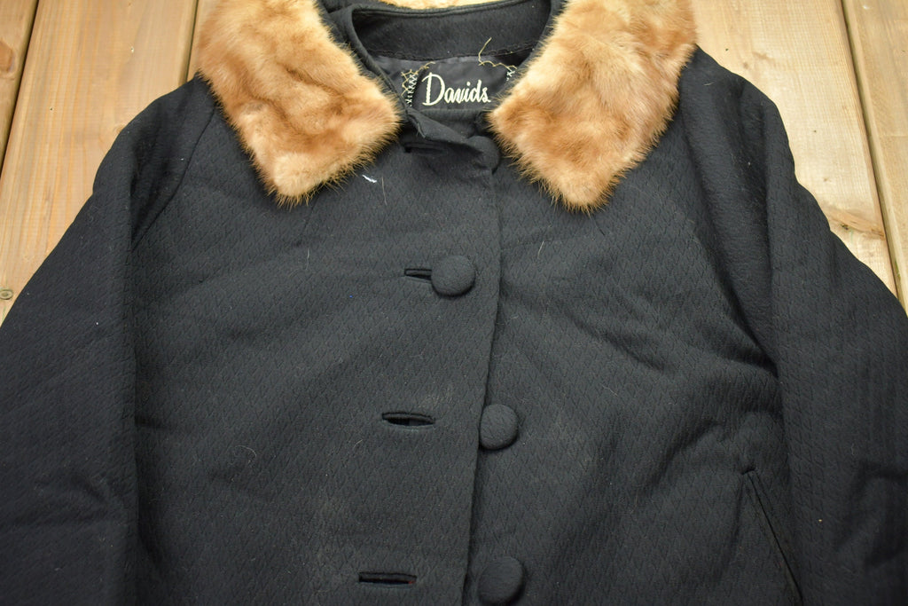Vintage 1990s Davids Fur Collar 100% Wool Jacket