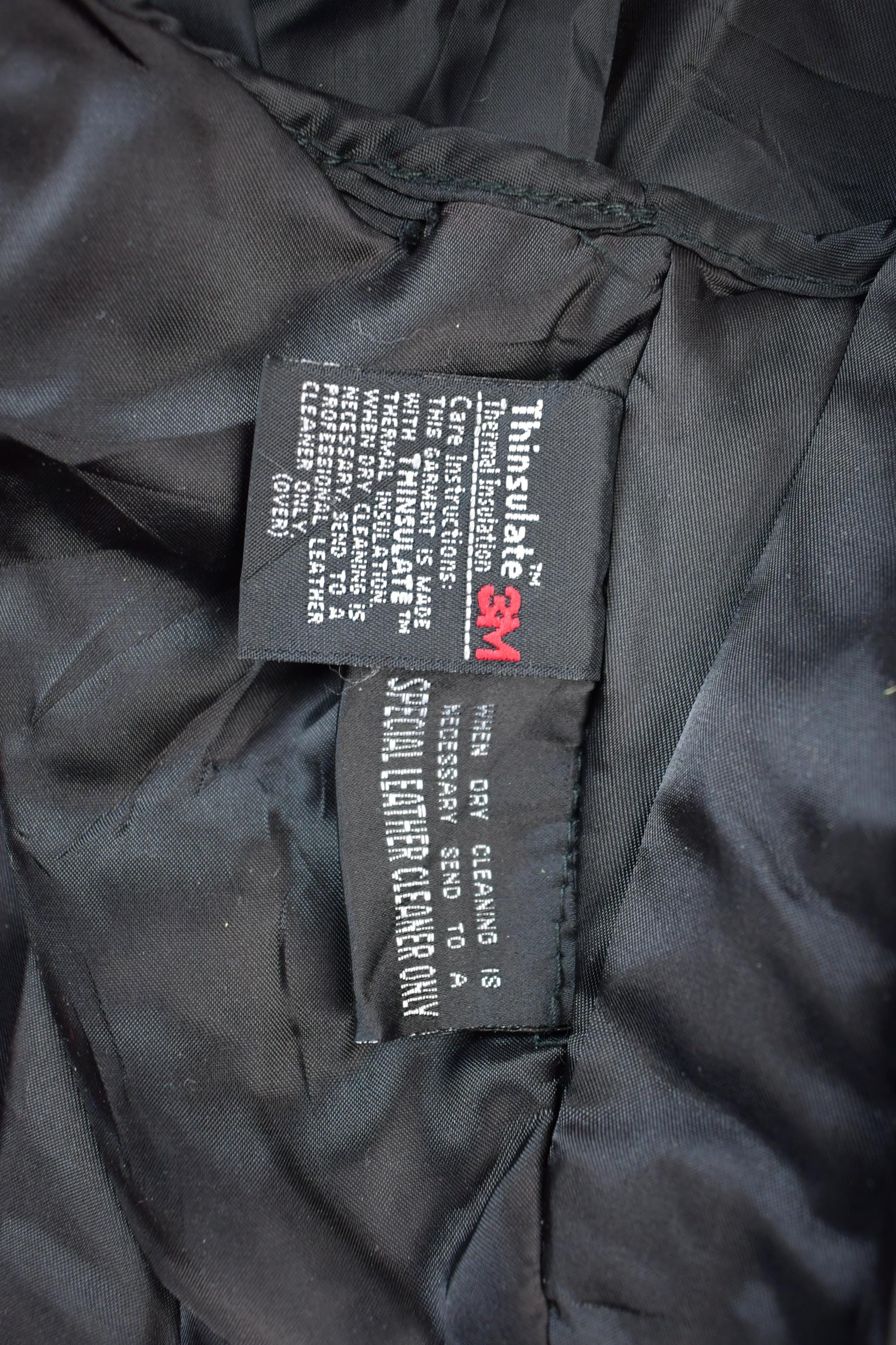 Vintage 1990s Wilson Thinsulate Motorcycle Leather Biker Jacket Made In USA