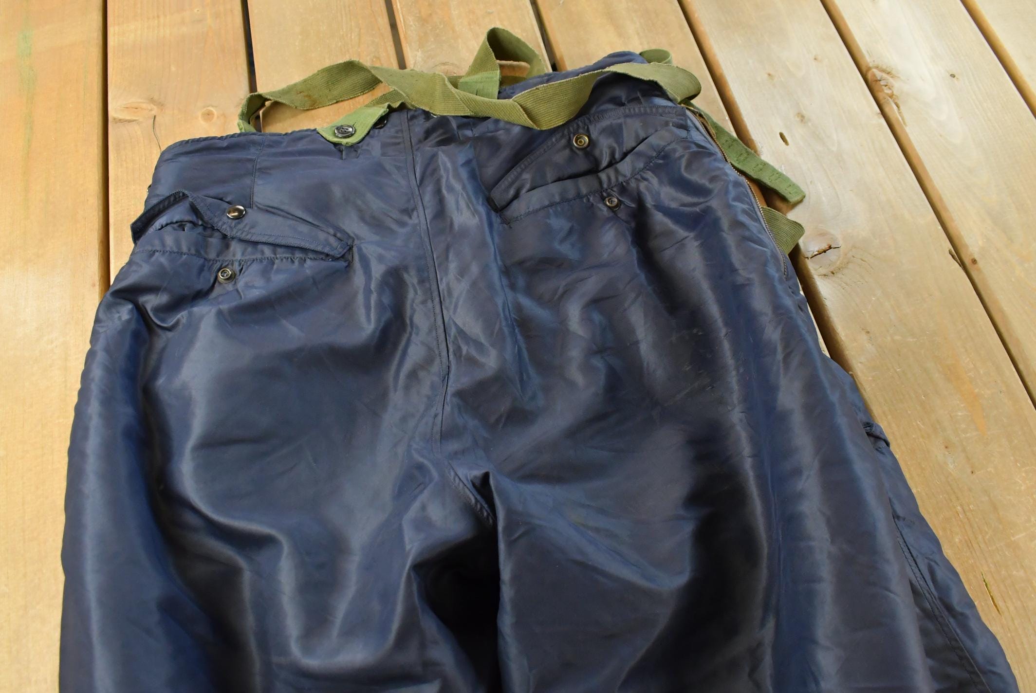1950s Korean War Air Force D-1A Blue Heavy Flying Trousers C.H. Masland Size 34x29