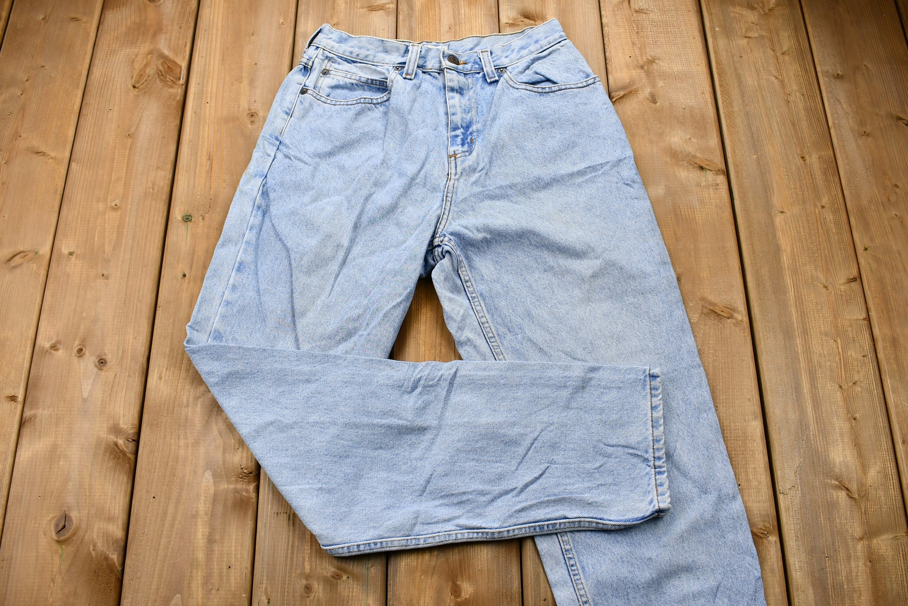 Vintage 1990s Bill Blass Light Wash High Rise Tapered Leg Jeans