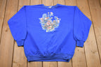 Vintage 1990s Floral Made In Canada Crewneck Sweatshirt
